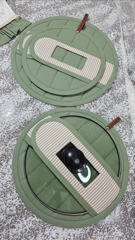 دمکنی خاص پارچه کتان سبز